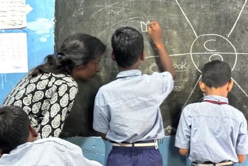 Children learning together in a classroom