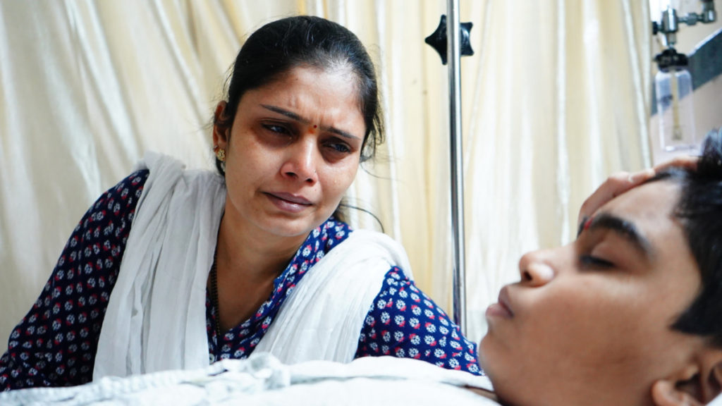 Varad's mother Swapna with him at Jaslok Hospital in Mumbai