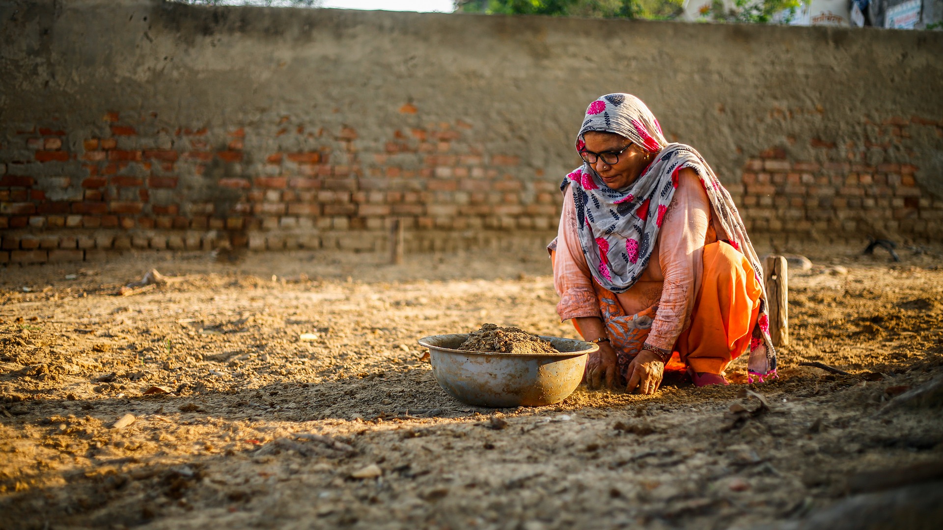 A rural Indian woman at work