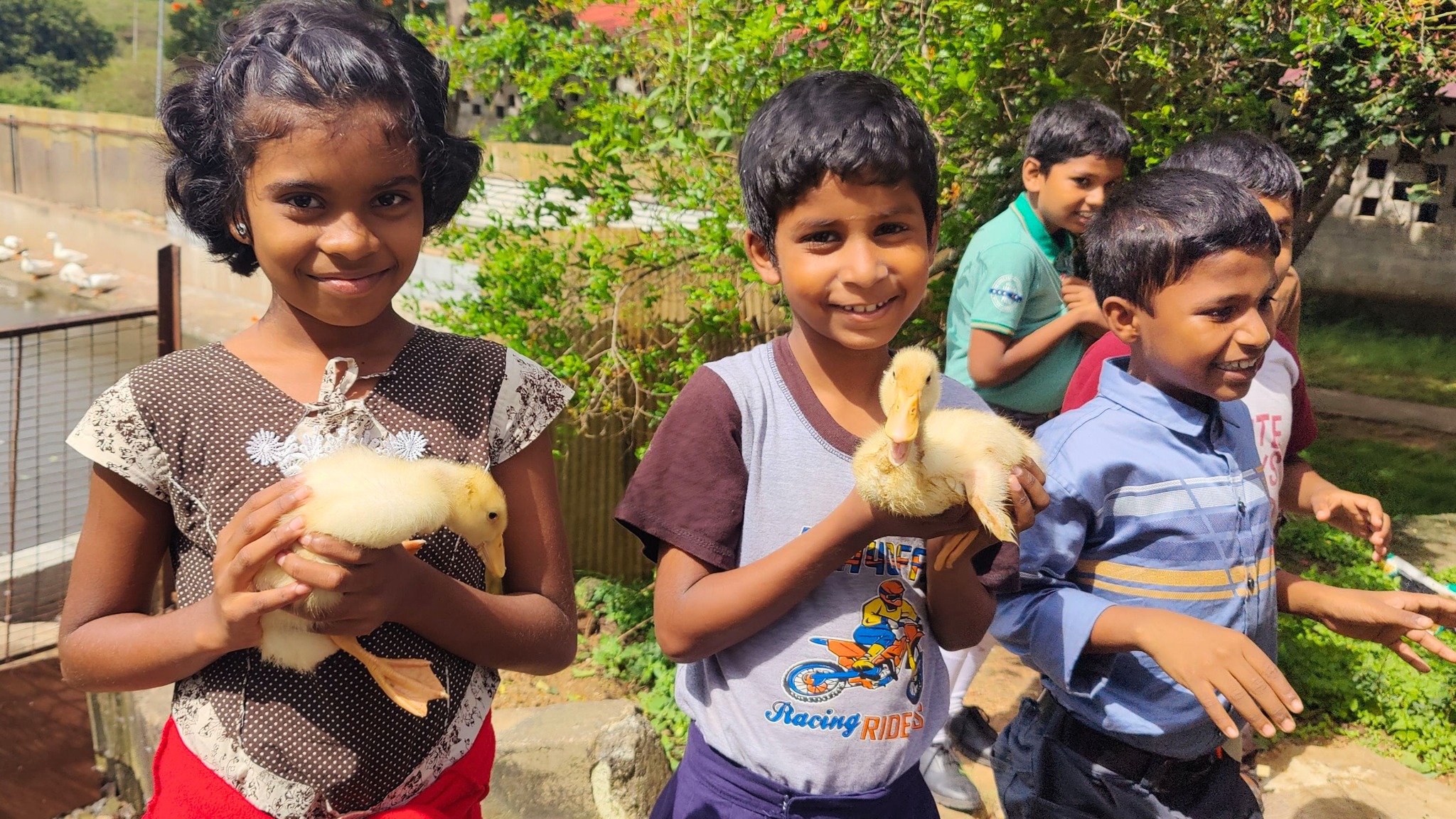 children at Santhi Bhavan engaging in outdoor educational activities