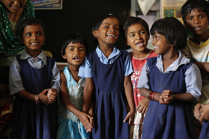 girl school children in India