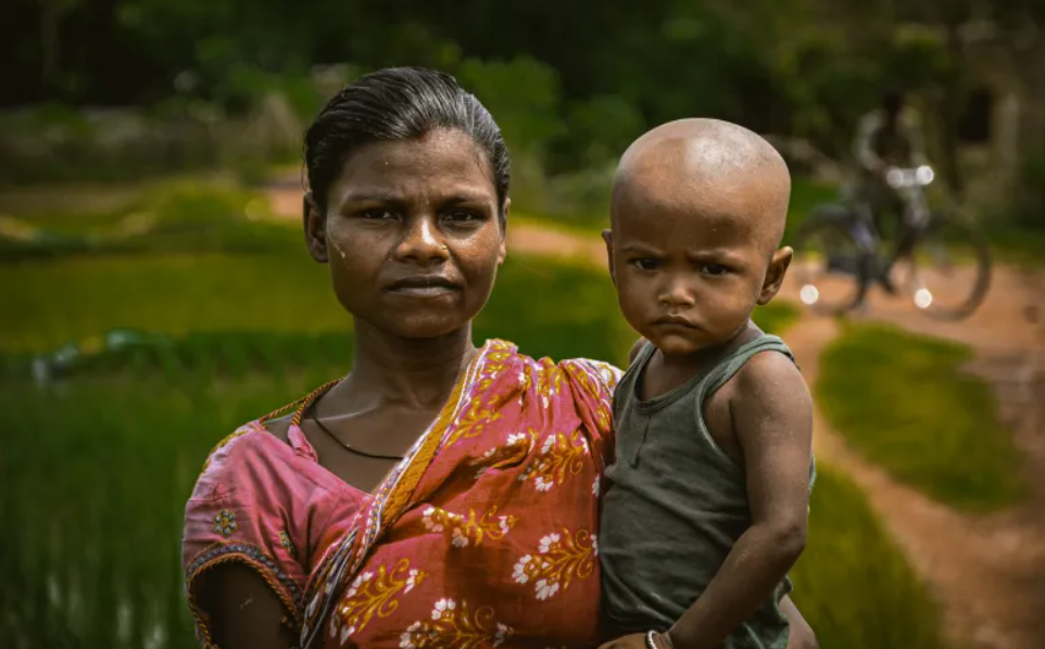 an Indian mother and baby