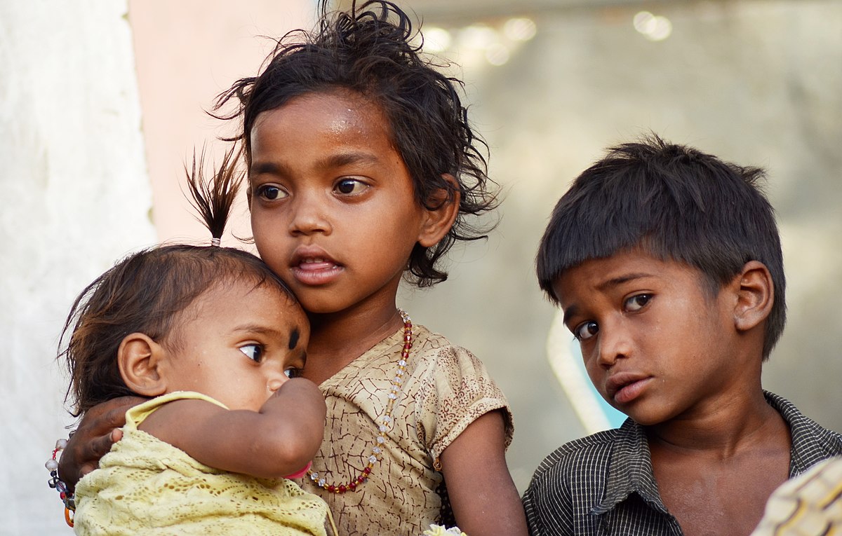 three Indian children