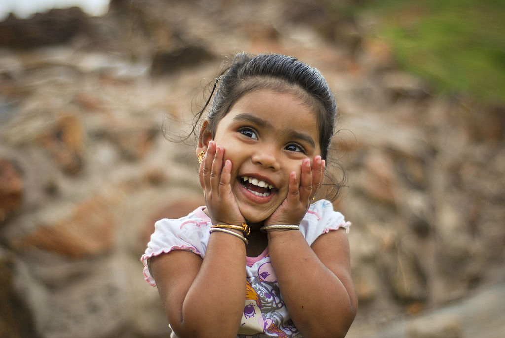 happy girl in India smiling