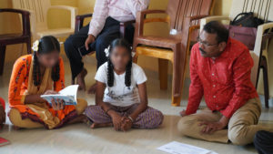 the founder of CIF with rescued children