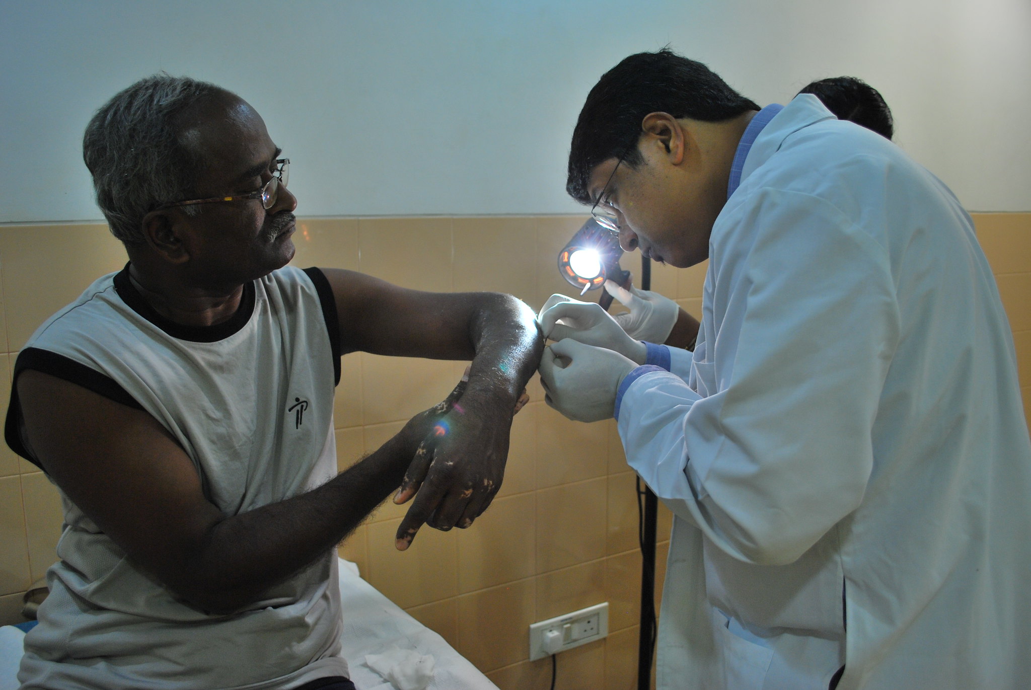 a doctor examining a patient