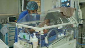 a baby in the ICU