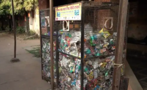 a plastic collection cage