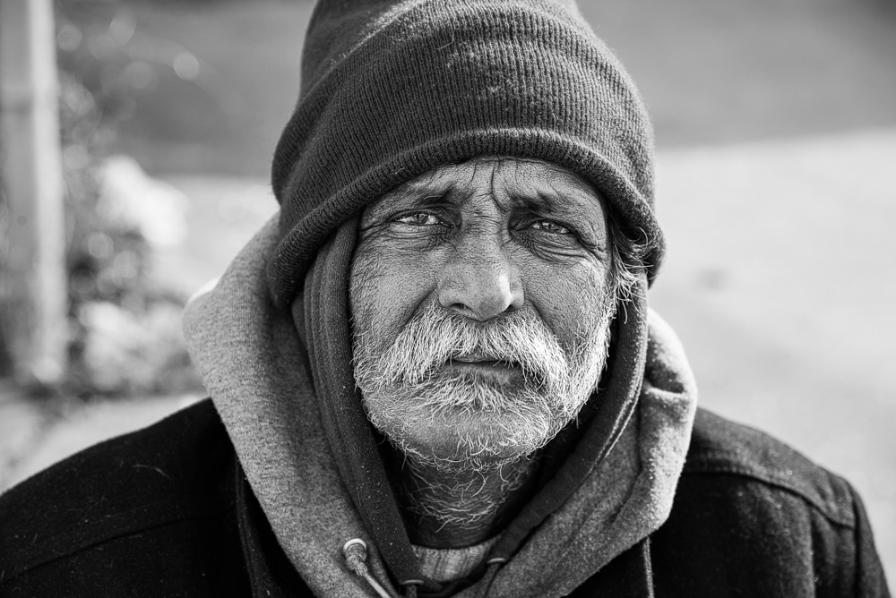 a homeless man