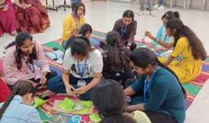 a group of women doing a session